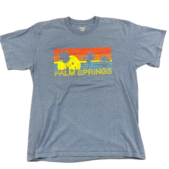 Palm Springs T Shirt. Great Design Blue Large Excellent‎ Condition. - Picture 1 of 4